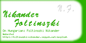 nikander foltinszki business card